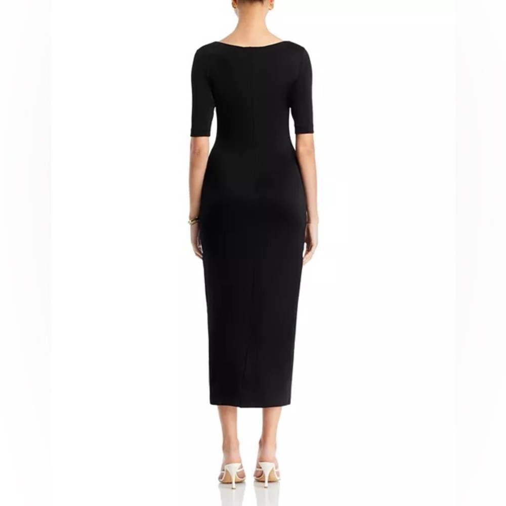 NWT Hugo Boss Etalicy Midi Dress Chic Preppy Business Career Formal Black Sz L - Picture 2 of 16